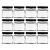 REGENT GLASS SQUARE JAR WITH BLACK LID 12 PACK, 80ML (55X50X50MM)