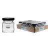 REGENT GLASS SQUARE JARS WITH BLACK LIDS 12PK, 50ML
