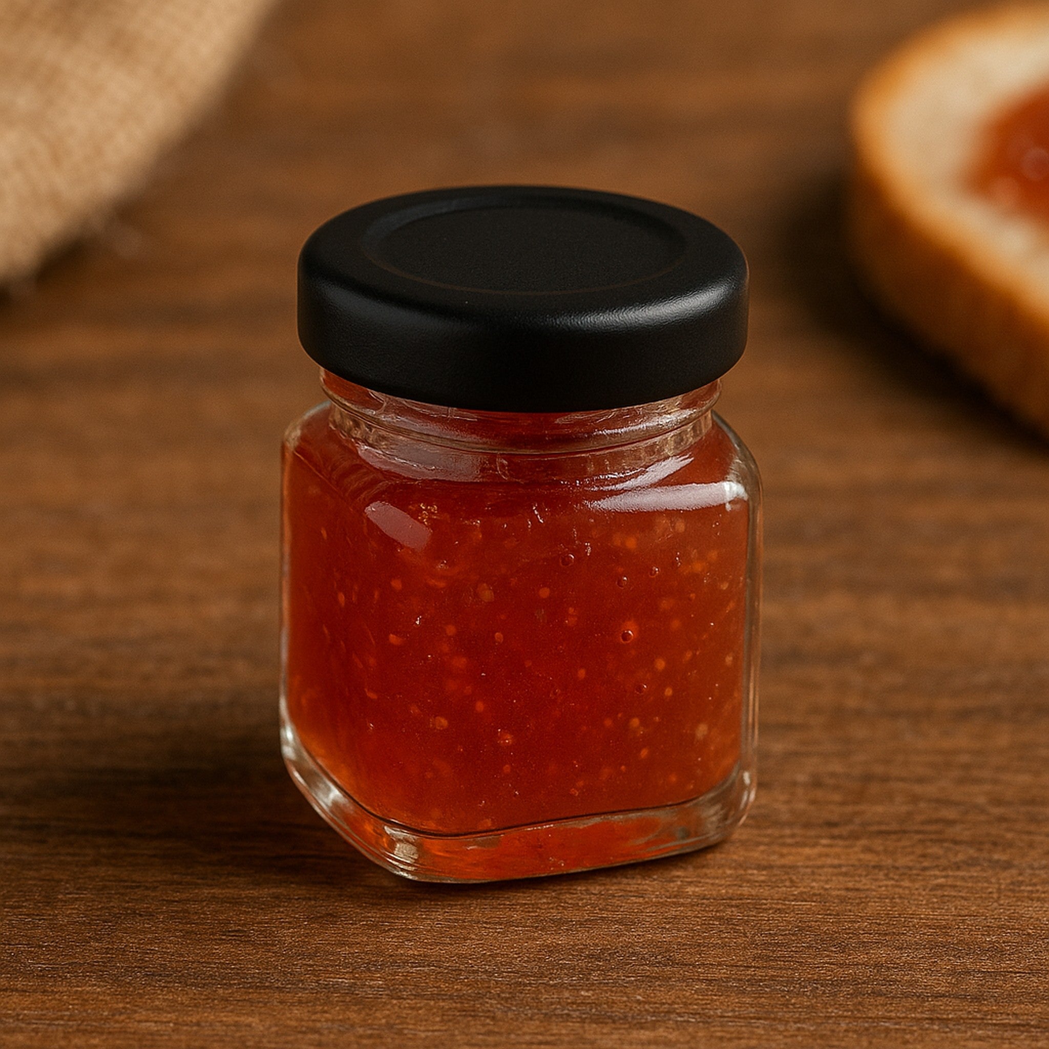 REGENT GLASS SQUARE JARS WITH BLACK LIDS 12PK, 50ML