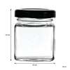 REGENT GLASS SQUARE JARS WITH BLACK LIDS 12PK, 50ML