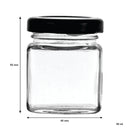 REGENT GLASS SQUARE JAR WITH BLACK LID 12 PACK, 50ML (55X45X45MM)