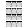REGENT GLASS SQUARE JARS WITH BLACK LIDS 12PK, 50ML