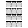 REGENT GLASS SQUARE JAR WITH BLACK LID 12 PACK, 50ML (55X45X45MM)