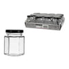 REGENT GLASS HEXAGONAL JARS WITH BLACK LIDS 12PK, 85ML