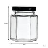 REGENT GLASS HEXAGONAL JARS WITH BLACK LIDS 12PK, 85ML