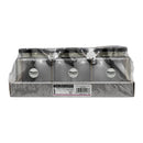 REGENT GLASS HEXAGONAL JAR WITH BLACK LID 6PK, 380ML