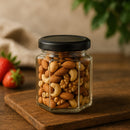 REGENT GLASS HEXAGONAL JAR WITH BLACK LID 6PK, 280ML