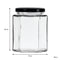 REGENT GLASS HEXAGONAL JAR WITH BLACK LID 6PK, 280ML
