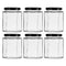 REGENT GLASS HEXAGONAL JAR WITH BLACK LID 6 PACK, 280ML