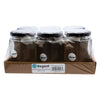 REGENT GLASS HEXAGONAL JARS WITH BLACK LIDS 6PK, 280ML