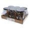 REGENT GLASS HEXAGONAL JAR WITH BLACK LID 6 PACK, 280ML (100X70X70MM)