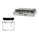 REGENT GLASS HEXAGONAL JAR WITH BLACK LID 12PK, 45ML