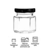 REGENT GLASS HEXAGONAL JARS WITH BLACK LIDS 12PK, 45ML