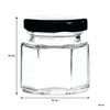 REGENT GLASS HEXAGONAL JARS WITH BLACK LIDS 12PK, 45ML