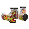 REGENT GLASS HEXAGONAL JAR WITH BLACK LID 6 PACK, 200ML (85X65X65MM)