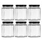 REGENT GLASS HEXAGONAL JAR WITH BLACK LID 6 PACK, 200ML (85X65X65MM)