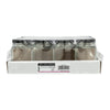 REGENT GLASS HEXAGONAL JARS WITH BLACK LIDS 12PK, 130ML