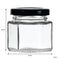 REGENT GLASS HEXAGONAL JAR WITH BLACK LID 12 PACK, 60ML