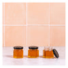 REGENT GLASS HEXAGONAL JARS WITH BLACK LIDS 12PK, 60ML
