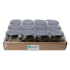 REGENT GLASS HEXAGONAL JAR WITH BLACK LID 12 PACK, 60ML
