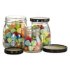 REGENT GLASS ROUND JARS WITH BLACK LIDS 12PK, 50ML
