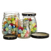 REGENT GLASS ROUND JAR WITH BLACK LID 12 PACK, 50ML