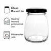 REGENT GLASS ROUND JARS WITH BLACK LIDS,12PK, 210ML