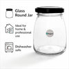 REGENT GLASS ROUND JAR WITH BLACK LID,12PK, 210ML