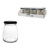 REGENT GLASS ROUND JARS WITH BLACK LIDS,12PK, 210ML
