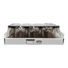 REGENT GLASS ROUND JARS WITH BLACK LIDS,12PK, 210ML
