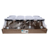 REGENT GLASS ROUND JAR WITH BLACK LID,12 PACK, 210ML