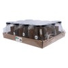REGENT GLASS ROUND JAR WITH BLACK LID,12 PACK, 210ML