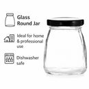 REGENT GLASS ROUND JAR WITH BLACK LID 12PK, 100ML