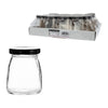 REGENT GLASS ROUND JARS WITH BLACK LIDS 12PK, 100ML