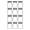 REGENT GLASS ROUND JARS WITH BLACK LIDS 12PK, 100ML