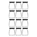 REGENT GLASS ROUND JAR WITH BLACK LID 12 PACK, 100ML
