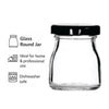 REGENT GLASS ROUND JARS WITH BLACK LIDS 12PK, 50ML