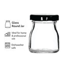 REGENT GLASS ROUND JAR WITH BLACK LID 12PK, 50ML