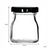 REGENT GLASS ROUND JARS WITH BLACK LIDS 12PK, 50ML