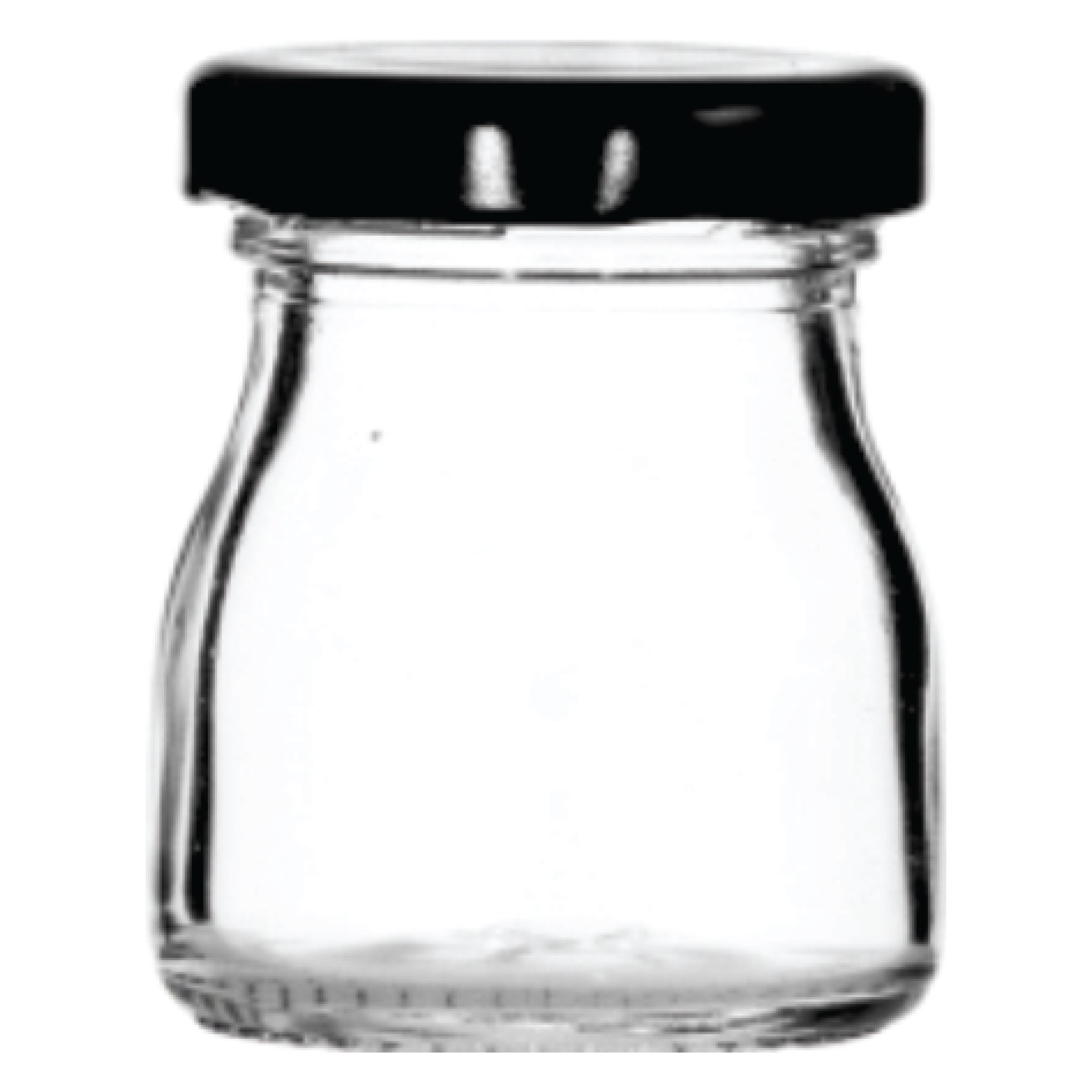 REGENT GLASS ROUND JARS WITH BLACK LIDS 12PK, 50ML