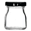 REGENT GLASS ROUND JAR WITH BLACK LID 12 PACK, 50ML