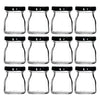 REGENT GLASS ROUND JARS WITH BLACK LIDS 12PK, 50ML