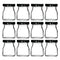 REGENT GLASS ROUND JAR WITH BLACK LID 12 PACK, 50ML