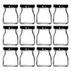 REGENT GLASS ROUND JAR WITH BLACK LID 12 PACK, 50ML