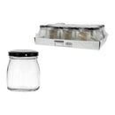 REGENT GLASS ROUND JAR WITH BLACK LID 12PK, 180ML