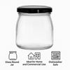 REGENT GLASS ROUND JARS WITH BLACK LIDS 12PK, 180ML