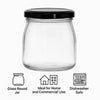 REGENT GLASS ROUND JAR WITH BLACK LID 12PK, 180ML