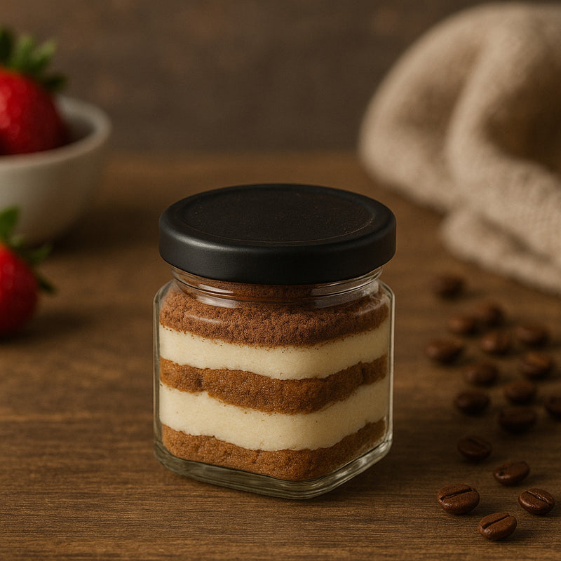 REGENT GLASS SQUARE JAR WITH BLACK LID 12PK, 150ML