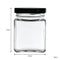 REGENT GLASS SQUARE JAR WITH BLACK LID 12 PACK, 150ML