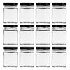 REGENT GLASS SQUARE JAR WITH BLACK LID 12 PACK, 150ML
